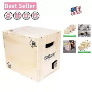 Versatile Wood Plyometric Box with Adjustable Heights - Fitness Launch Aid