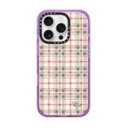 iPhone 16 Pro Impact Case MagSafe Compatible Christmas Plaid Red and Green Holiday Pattern by Nature Magick