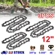 3X CHAINSAW CHAIN 12" Fit for AEG 18V BRUSHLESS CHAINSAW MODEL ACS18B ACS18BS6.