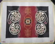 Julia Needlepoint Handpainted Canvas QM143 Black & Red Tapestry / 14 mesh