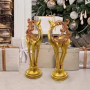 Design Toscano Santa's Romping Reindeer Christmas Statue: Set of Two