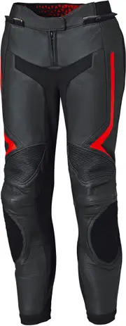 Held Street Rocket 4, leather pants perforated women , color: Black/Neon-Red , size: 42