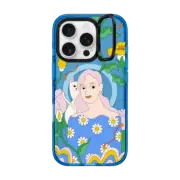 iPhone 16 Pro Impact Ring Stand Case MagSafe Compatible Garden by Eszter Chen