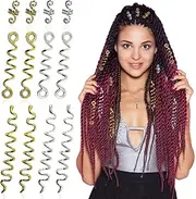 12 Pcs Braid Hair Accessories SourceTon Snake Hair Jewelry for Braids Alloy Dreadlock Accessories Spiral Dreadlock Accessories for Women Girls (Gold, Silver)