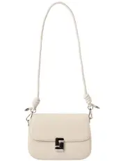 [Mocha] Sonya Leather Crossbody Bag in Cream