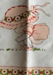 1 Vintage Strawberry Shortcake Scrapbooking Panel 13.5x17” Crepe Paper Dennison