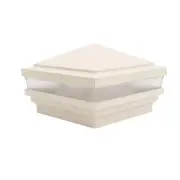 4" Sq. Haven Low Voltage LED Lighted Post Cap - Beige