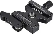 RAYWE CL-50LS Aluminum Alloy Quick Release Clamp with Adjustable Lever Knob-Type 1/4" & 3/8" Screw Hole Compatible for Arca Swiss Standard Quick Release Plate Ball Head Tripod