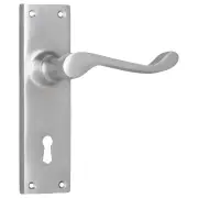 Victorian Lever Lock Set, Satin Chrome