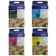 Brother LC-40 Black Cyan Magenta Yellow 4 Ink Cartridge LC40 Value Pack