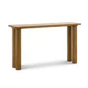 Khakti 140cm Natural Pillar Console Table in Solid Mindi Wood