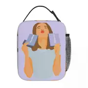 x443 Insulated Lunch Tote Bag Millie Bobby Brown Florence Accessories Lunch Food Box INS Trendy Thermal Cooler Bento Box For School kyy443