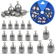 Fishing Weights Sinkers Kit 17pcs Bass Casting Sinker Iron Weights Assortment Drop Bell Sinkers Catfish for Saltwater Freshwater