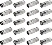 20pcs Female to Male TV Aerial Coaxial Coupler for Antenna Satellite Cables Coaxial Cable to RF Coax Adapter TV Coupler