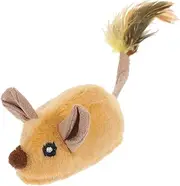 WOONEKY Cat for Indoor Cats for Indoor Interactive Pet Tail Motorize Simulated Mouse Teaser Plush Simulate Chase Simulation Moving Mouse Plush Grey
