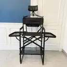 Portable Makeup Artist Director Chair with Side Table Cup Holder Foldable Lightw