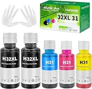 31 Ink Bottle Set, 32XL Black Ink Bottle Compatible for HP Smart Tank 520 580 7602 6001 5101 5000 7300 7301, 31 32xl Ink Bottles Set for Smart Tank Plus 651 551 Ink Refill