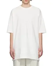 Y-3 Logo Printed Crewneck T-Shirt S,L,M White