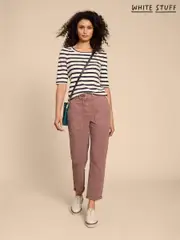 White Stuff Pink Twister Chino Trousers With Linen (868339) | $136