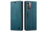 SupRShield For Nokia G21 Case RFID Blocking Retro Flip Premium Leather Card Holder Wallet Cover - Cyan Blue