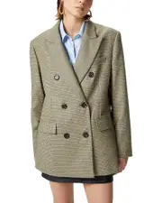 Pinko Check Double Breasted Blazer