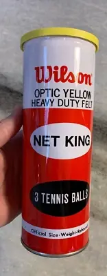 Antique Vintage 1960s 1970s Wilson Optic Yellow Net King Tennis Balls New Sealed