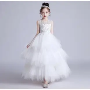 （出租）女童白紗禮服洋裝 長洋裝 花童禮服 畢業禮服 尺寸130