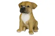 Northcote Pottery Resin Staffy Ornament Statue Garden Outdoor Decor BRN WHT