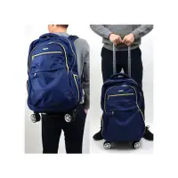 在飛比找momo購物網優惠-【men life】拉桿後背包 藍色兩用行李雙肩包(行李袋)