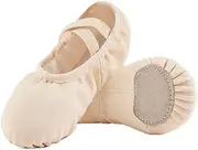 [inupon] Girls Ballet Dance Shoes Canvas Ballet Slippers for Kids Split Sole Ballerina Flat Shoes