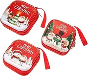 [Outanaya] 3 Pack Christmas Tree Storage Pouch Small Party Candy Bag Zipper Design Purses Xmas Tree Decor Mini Christmas