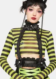 [Daisy Corsets] Kitten Collection Pinstripe Body Harness