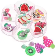 [DEARMAMY] Clip Earrings Set Adorable Fruit Design Jewelry for No Piercing Required Birthday present for Easy to Wear Studs for Playtime and Dress Up