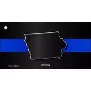 Iowa Thin Blue Line Novelty Metal Key Chain KC-8897