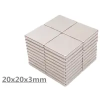 在飛比找momo購物網優惠-20×20×3mm 正方形釹鐵硼超強力磁鐵 -20入裝