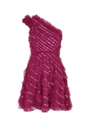 Needle & Thread Spiral Sequin-embellished Tulle Mini Dress - Dark Pink - 8 (UK8 / S) 8 (UK8 / S)