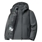 Men's Windbreaker Hiking Jacket Hiking Fleece Jacket Cotton Winter Outdoor Thermal Windproof Fleece Jackets Black Yellow Army Green Khaki Grey
