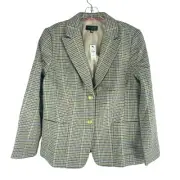 NEW Talbots Classic Shetland Blazer Jacket Morning Plaid Green Women Size 14P