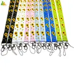 手機帶和吊飾向日葵創意徽章 ID 掛繩手機繩鑰匙掛繩女士頸部配件