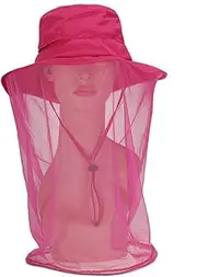 GANAZONO Hat Flap with Head Net Mesh Breathable Polyester Hat Insect Protection for Outdoor Activities