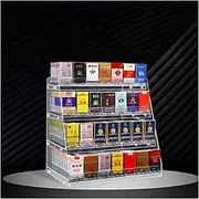 [CARLLEE] Cigarette Cases, Clear Cigarette Pusher Rack, Automatic Cigarette Pushers Rack, Acrylic Matchbook Display Case for Market Store(55.5x29x42cm)