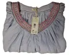 Miss Me Women's Peasant Style Tunic Light Blue Size L NWT