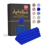 Premium Sealing Wax Sticks (Bulk 30 Pack) Wax Seal Glue Gun Sticks - Blue