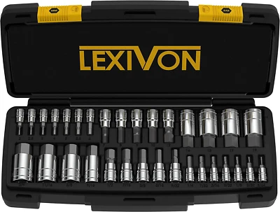 32-Piece Master HEX Bit Socket Set, Premium S2 Alloy Steel Complete,SAE Metric S