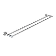 MEIR Round Stainless Steel Double Towel Rail - Chrome - 900mm