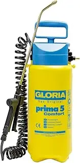 GLORIA Prima 5 Comfort Pressure Sprayer | Garden Sprayer | 5 Litre Filling Capacity | Comfortable Equipment | 2.5 m Spiral Hose | Compressor Connection