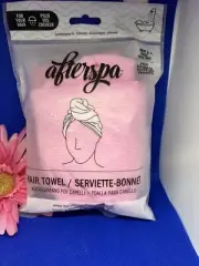 Afterspa Beauty Hair Wrap Towel Comfortable Back Loop New Sealed One Size Pink