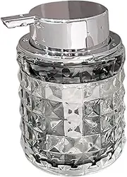Glass Foam Soap Dispenser, 200ml Clear Refillable Foaming Hand Soap Dispenser with Silver Pump, Leakproof Lotion Boittle for Kitchen and Bathroom-