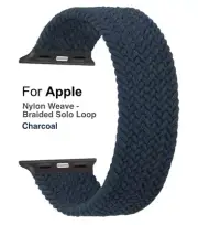 Nylon Braided Stretchy Solo Loop Band For Apple Watch Charcoal 42/44/45/49