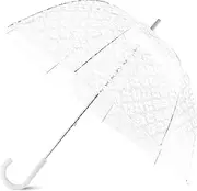 Kate Spade New York Large Dome Umbrella, White Spade Flower